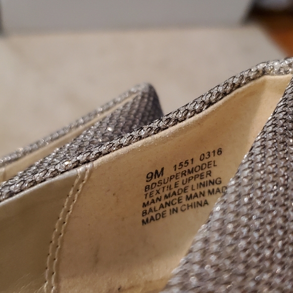 Champagne shimmer peep toe heels - Picture 3 of 3